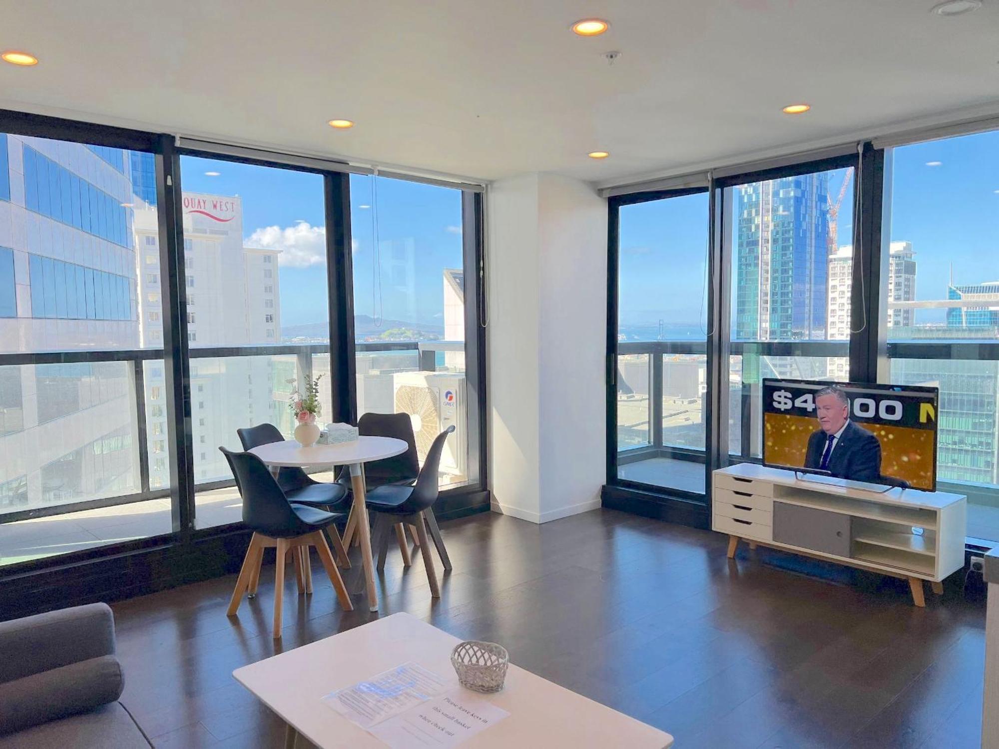 Gorgeous Seaview 2 Bedroom Apartment In Auckland Cbd Eksteriør billede